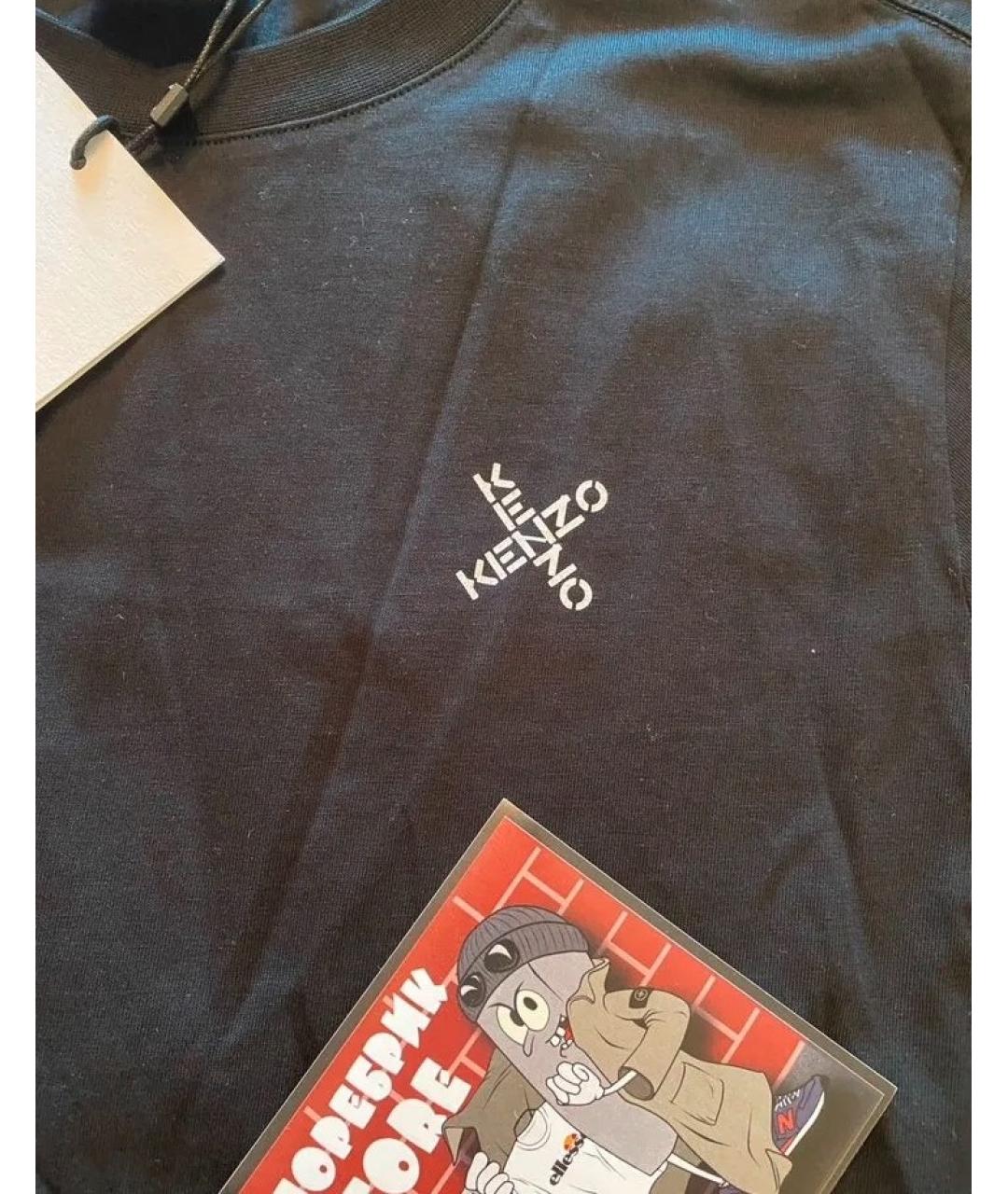 KENZO Черное хлопковое повседневное платье, фото 3