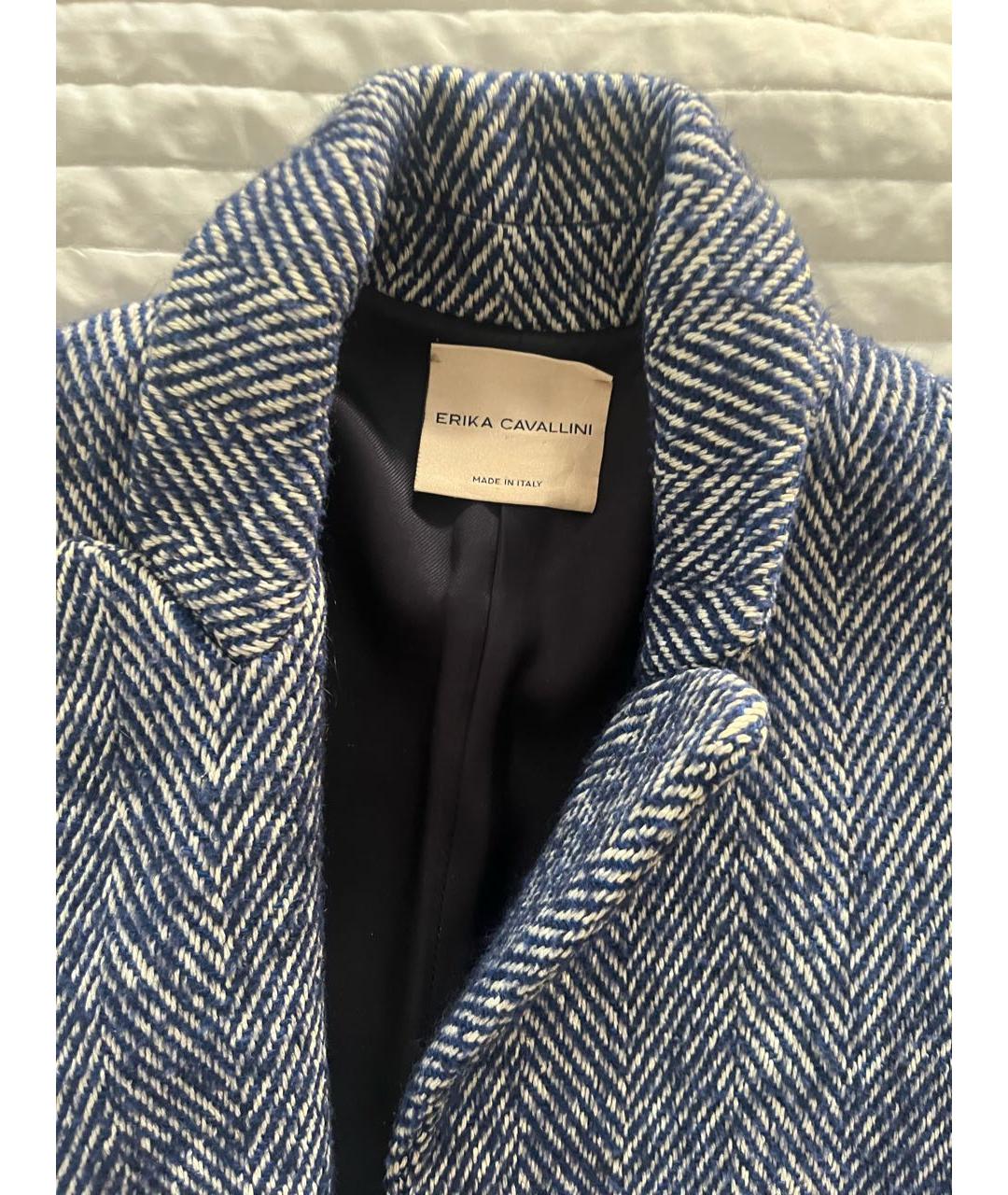 ERIKA CAVALLINI Синее шерстяное пальто, фото 2