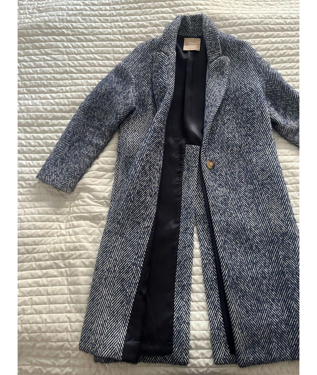 ERIKA CAVALLINI Синее шерстяное пальто, фото 3