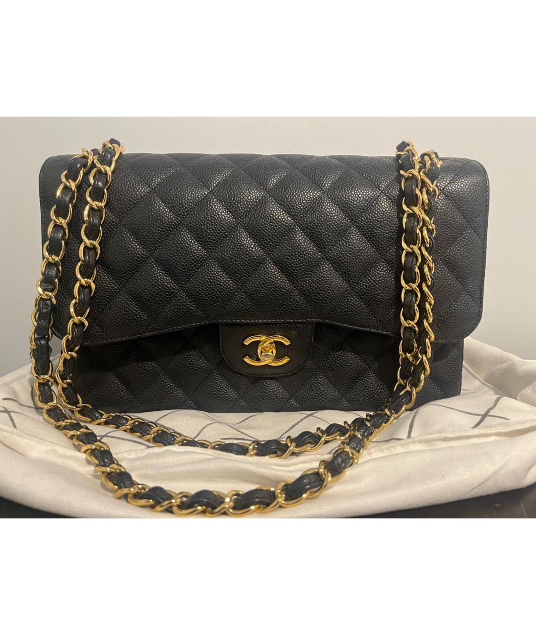CHANEL Черная кожаная сумка через плечо, фото 5