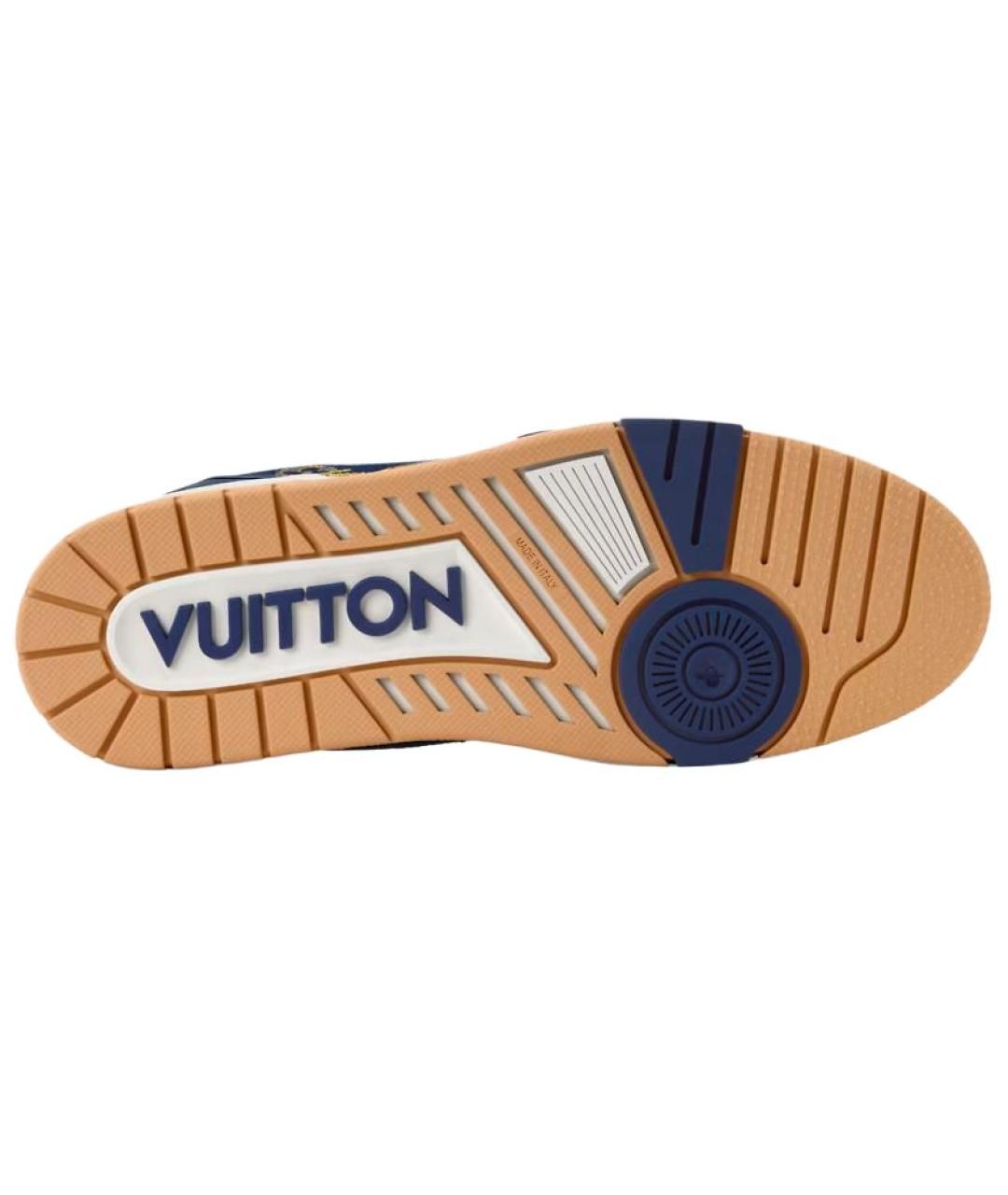 LOUIS VUITTON Синие кожаные низкие кроссовки / кеды, фото 6