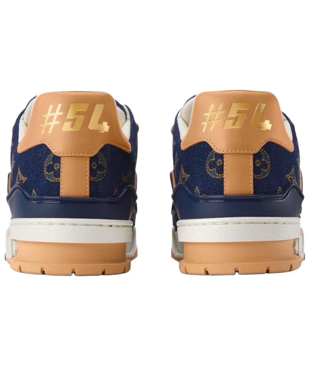 LOUIS VUITTON Синие кожаные низкие кроссовки / кеды, фото 5