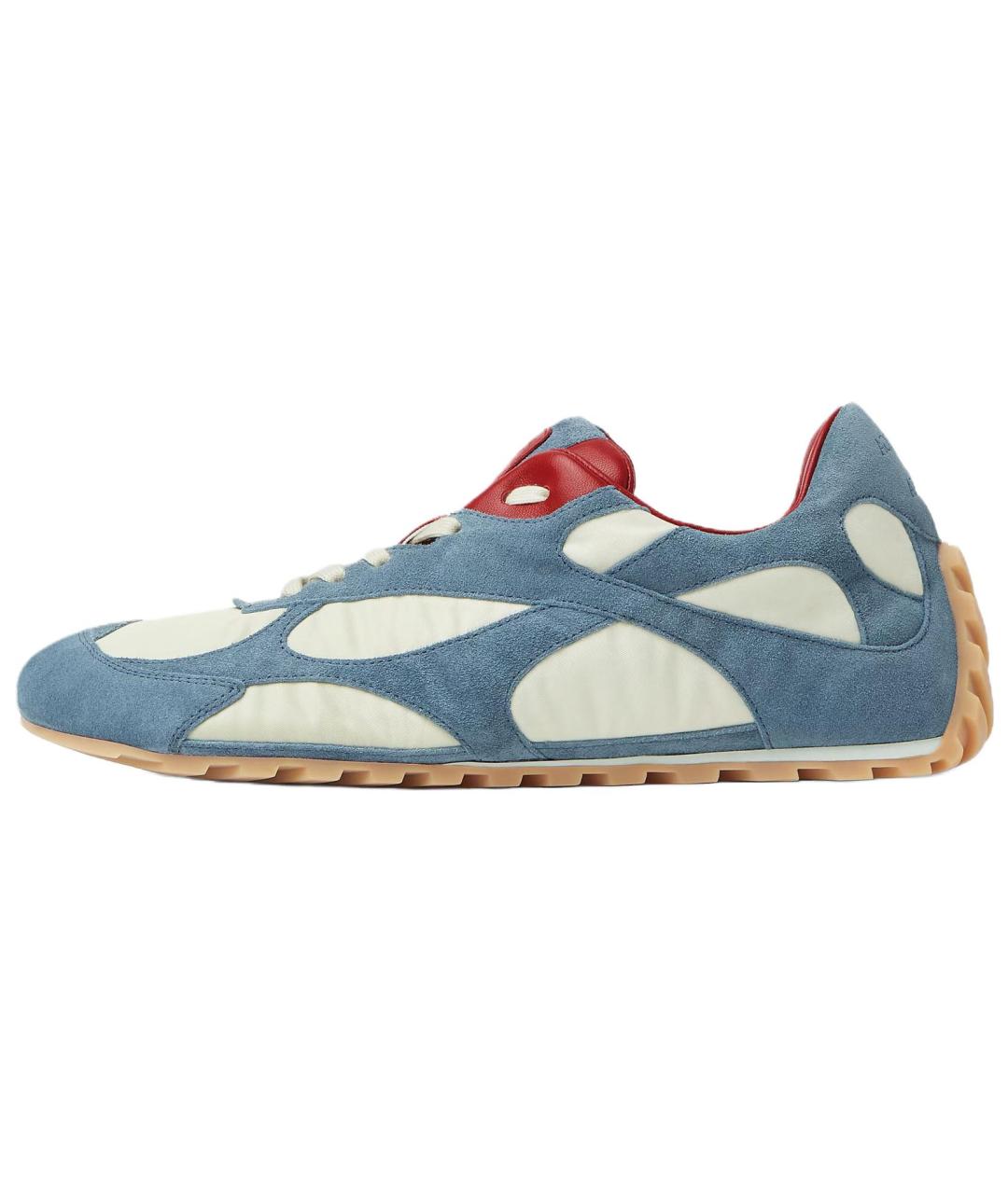 BOTTEGA VENETA Синие кожаные кроссовки, фото 2