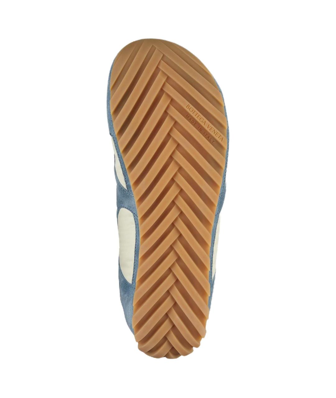 BOTTEGA VENETA Синие кожаные кроссовки, фото 6