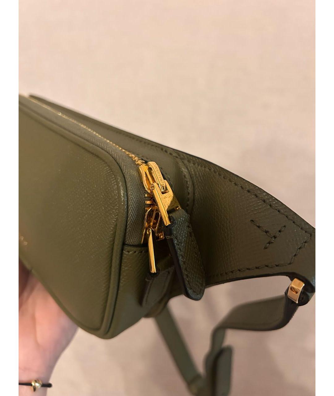 TOM FORD Хаки кожаная поясная сумка, фото 4