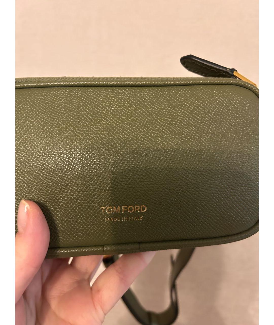 TOM FORD Хаки кожаная поясная сумка, фото 3