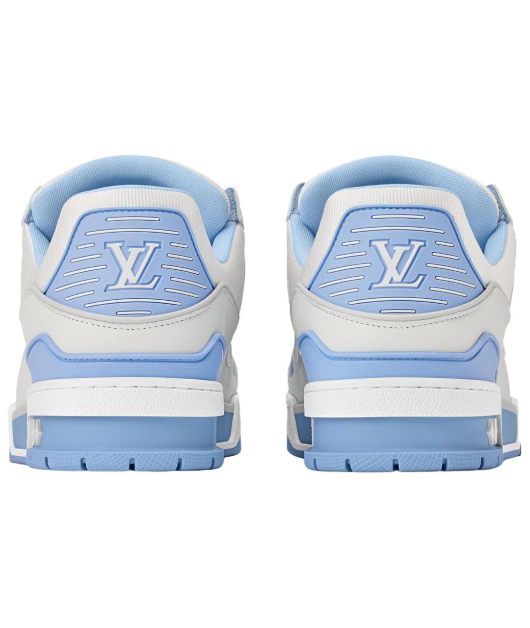 LOUIS VUITTON Синие кожаные кроссовки, фото 5