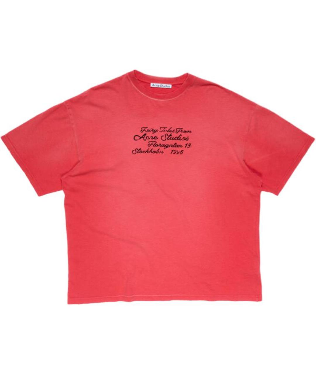 ACNE STUDIOS Красная хлопковая футболка, фото 1