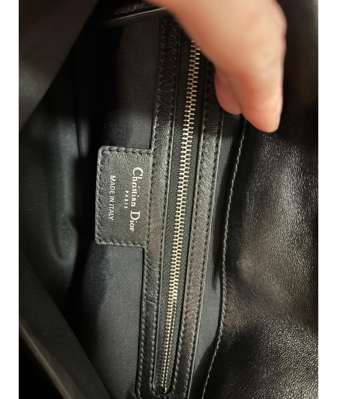 CHRISTIAN DIOR Черная кожаная сумка через плечо, фото 4