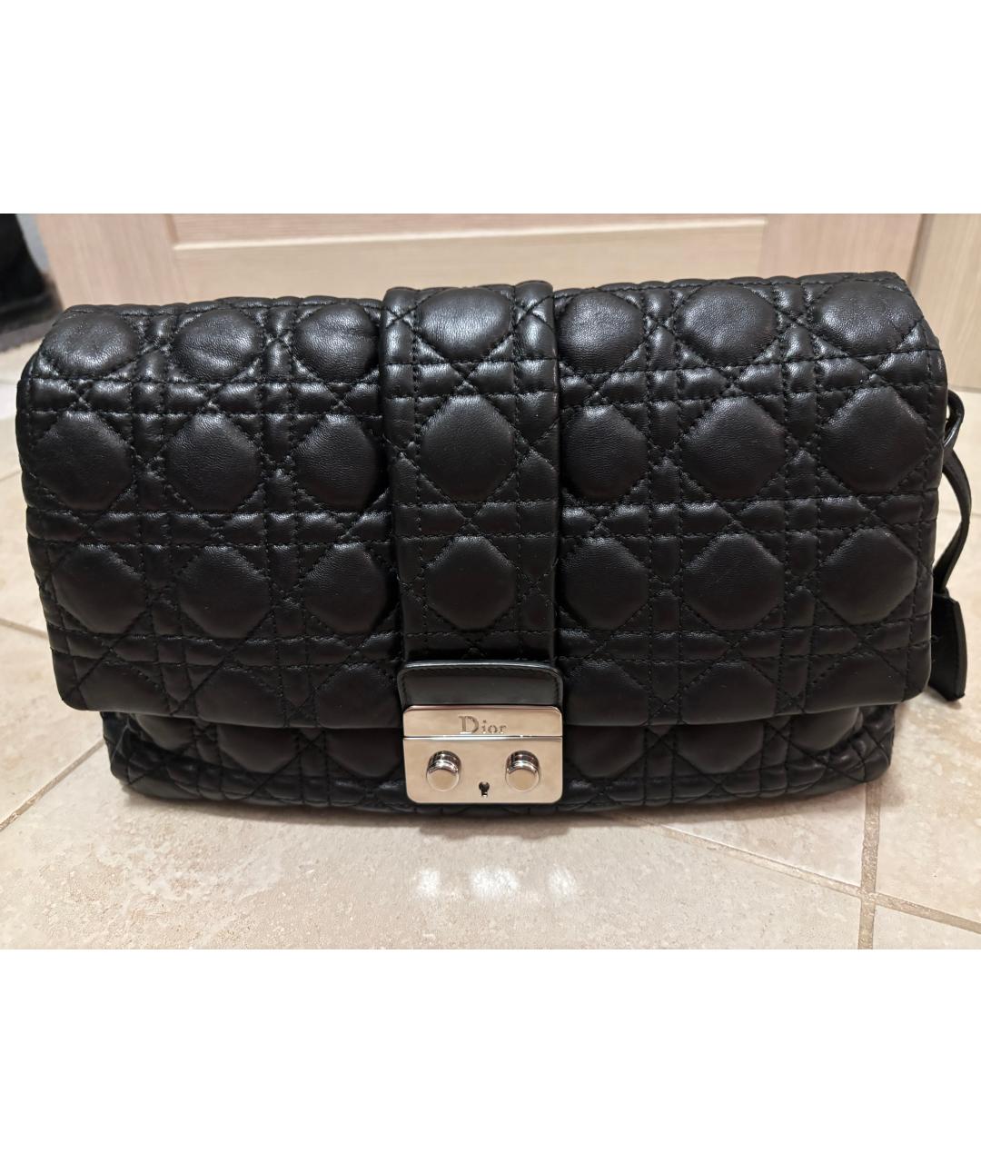 CHRISTIAN DIOR Черная кожаная сумка через плечо, фото 8
