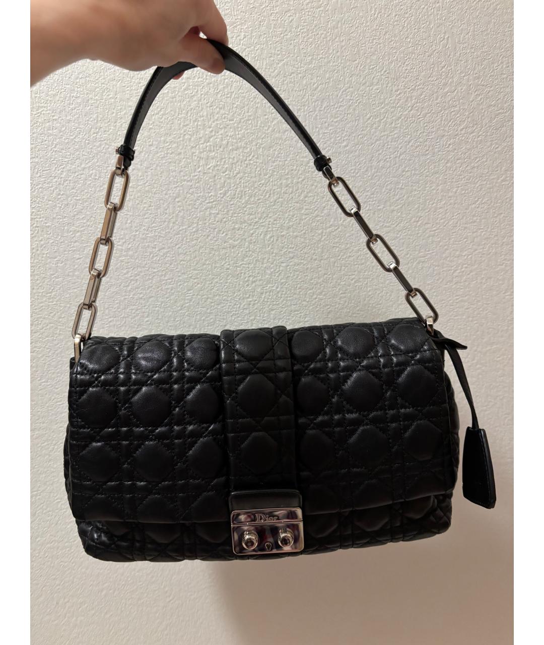 CHRISTIAN DIOR Черная кожаная сумка через плечо, фото 3