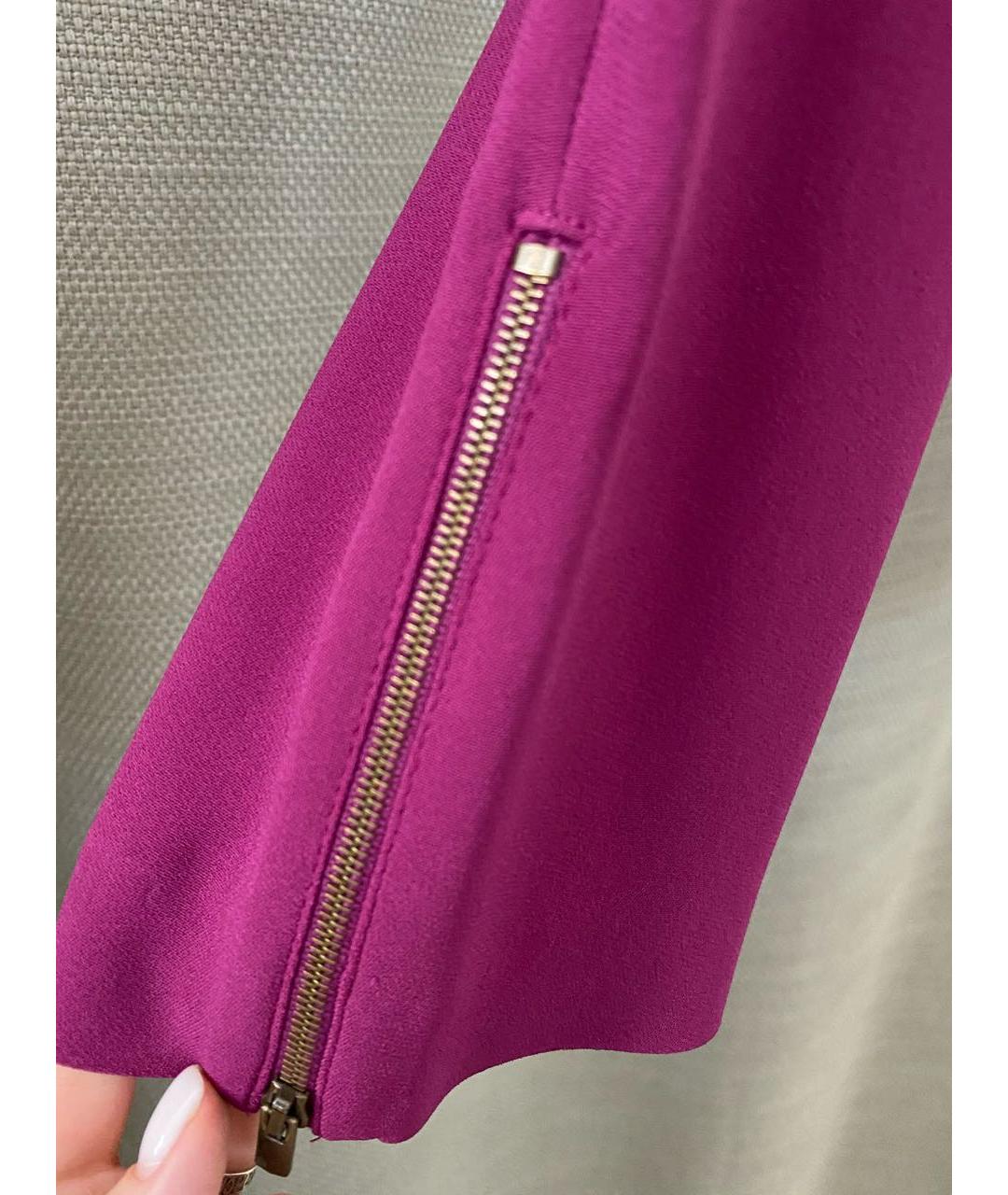 STELLA MCCARTNEY Фуксия вискозные прямые брюки, фото 8