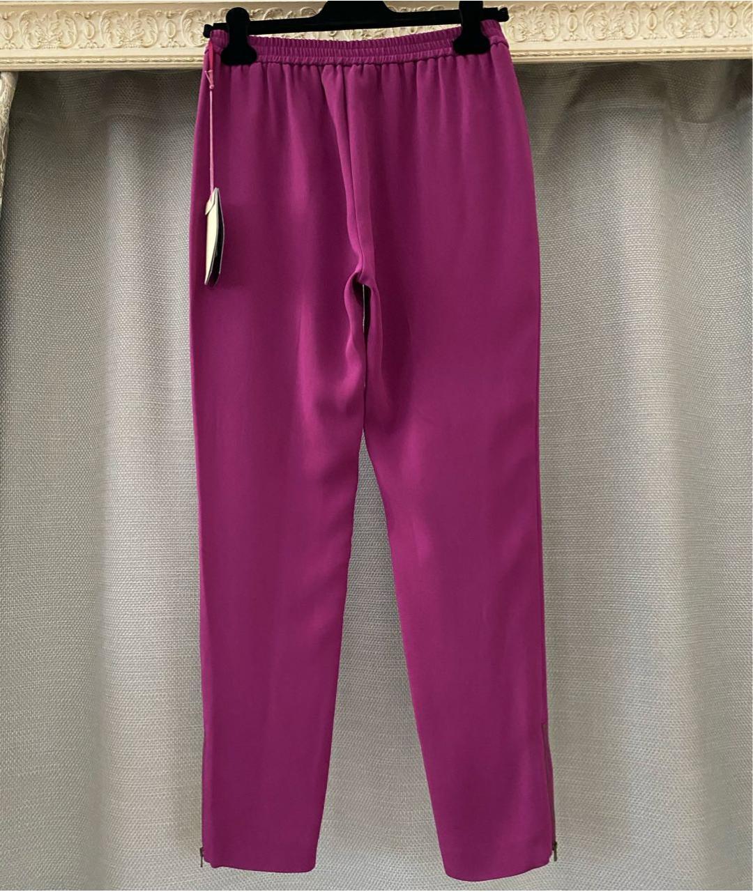 STELLA MCCARTNEY Фуксия вискозные прямые брюки, фото 7