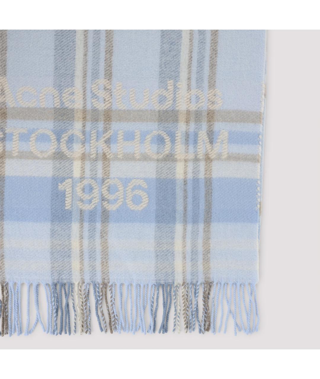 ACNE STUDIOS Синий шерстяной шарф, фото 3