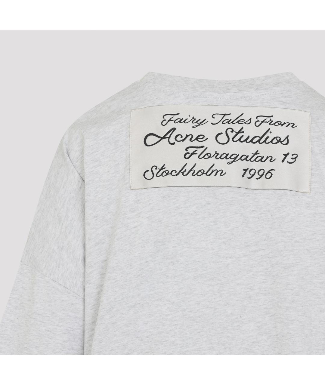 ACNE STUDIOS Серая хлопковая футболка, фото 3