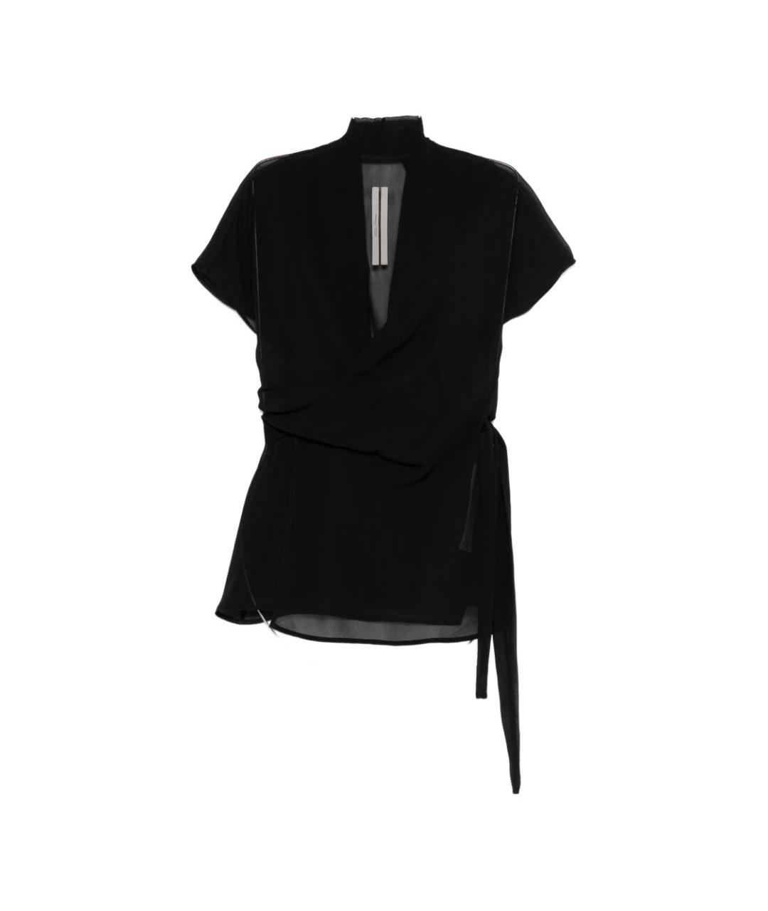 RICK OWENS Черная шелковая футболка, фото 1