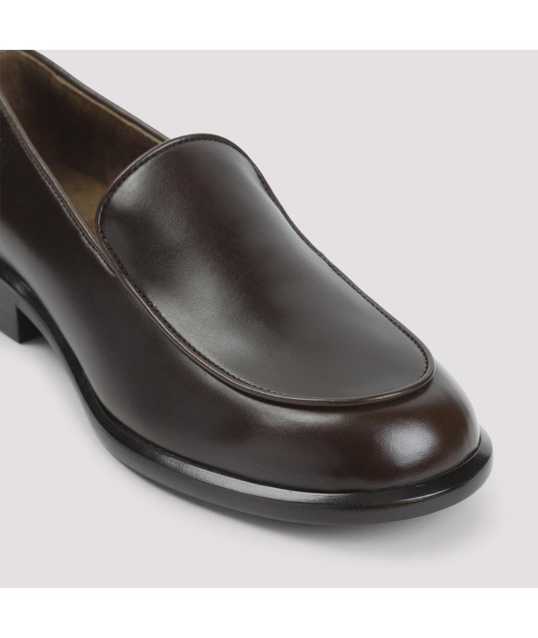 KHAITE Коричневые кожаные лоферы, фото 4