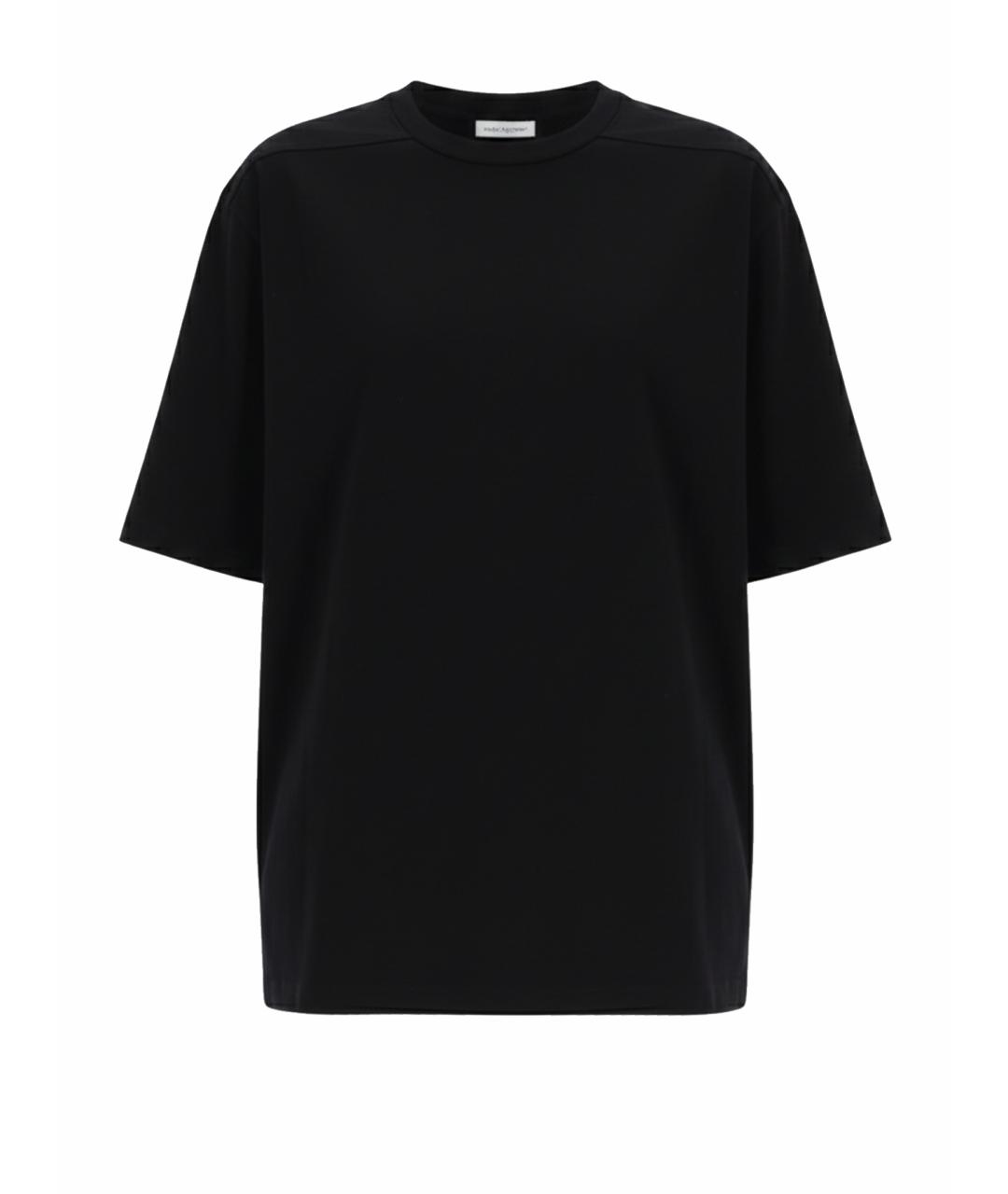 RICK OWENS Черная хлопковая футболка, фото 1