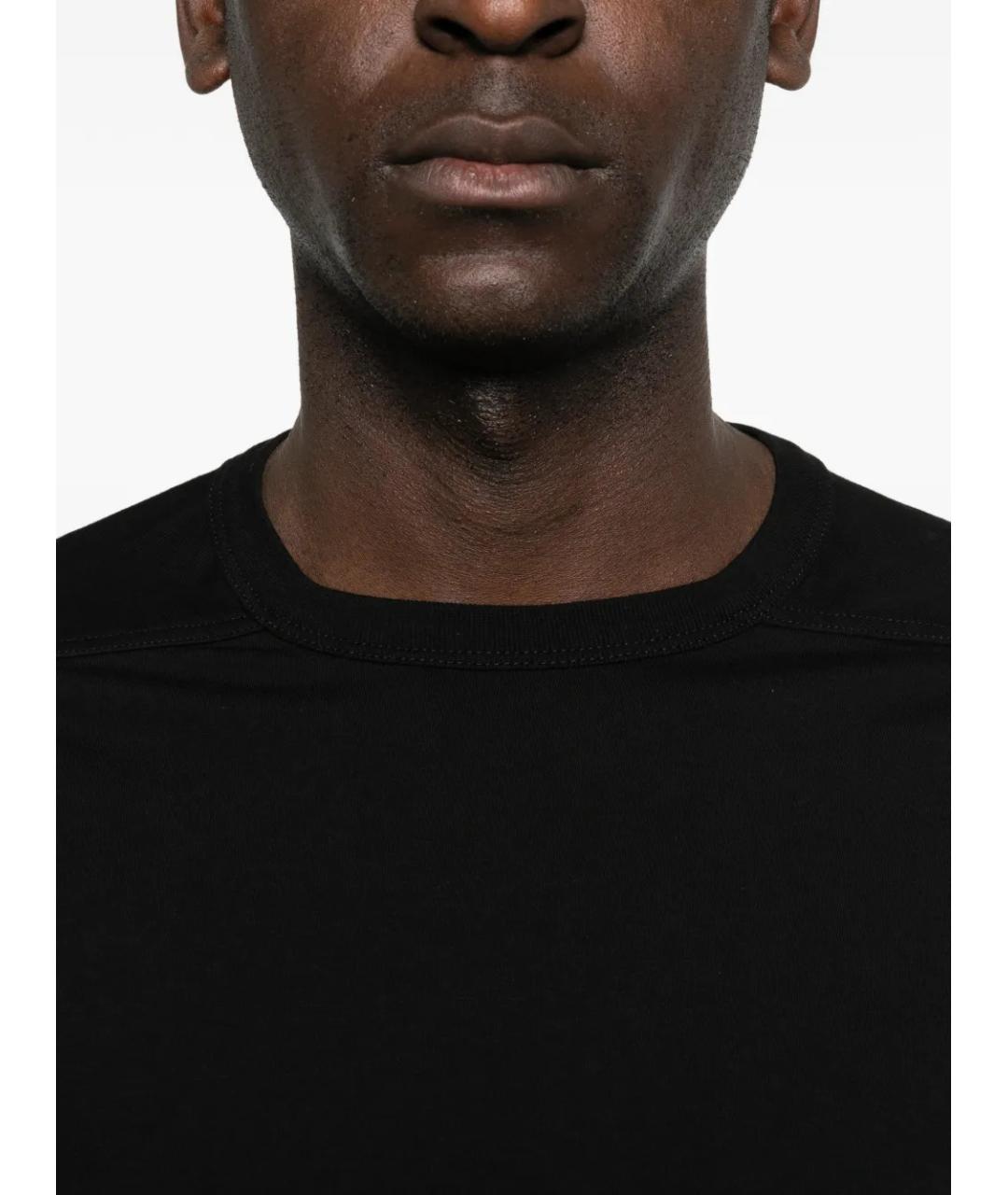 RICK OWENS Черная хлопковая футболка, фото 5