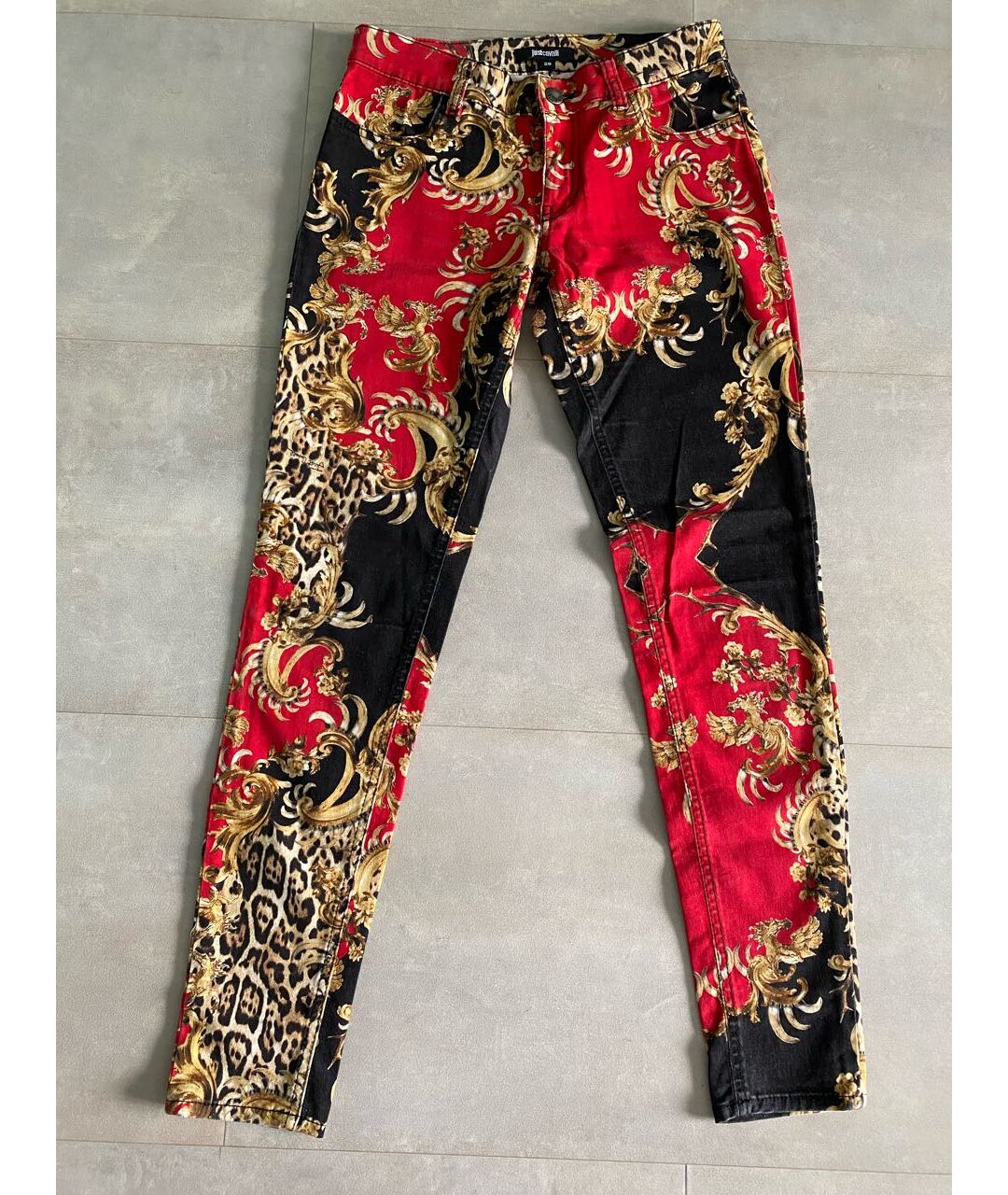 JUST CAVALLI Мульти хлопко-эластановые джинсы слим, фото 8