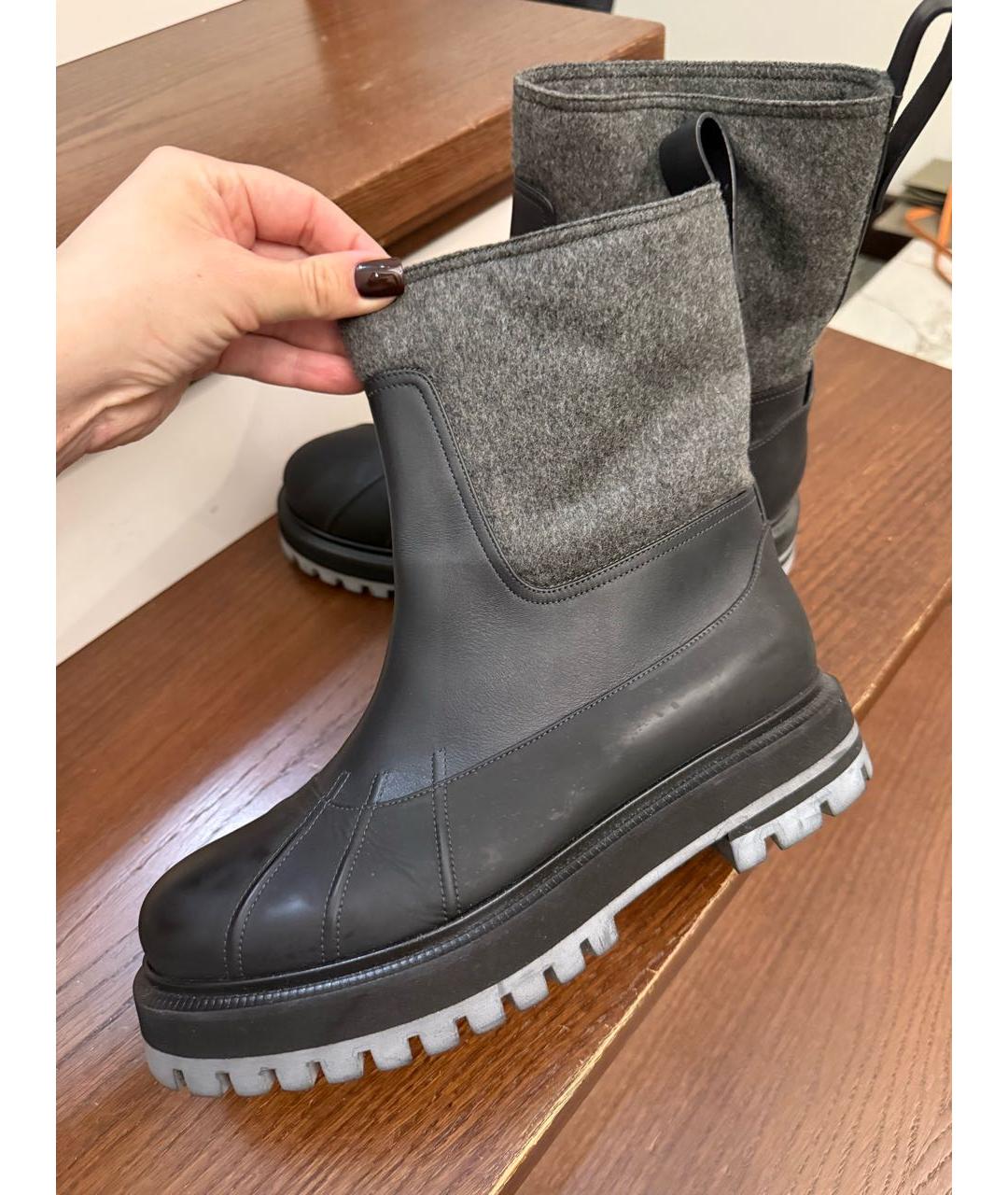 LORO PIANA Серые полусапоги, фото 7
