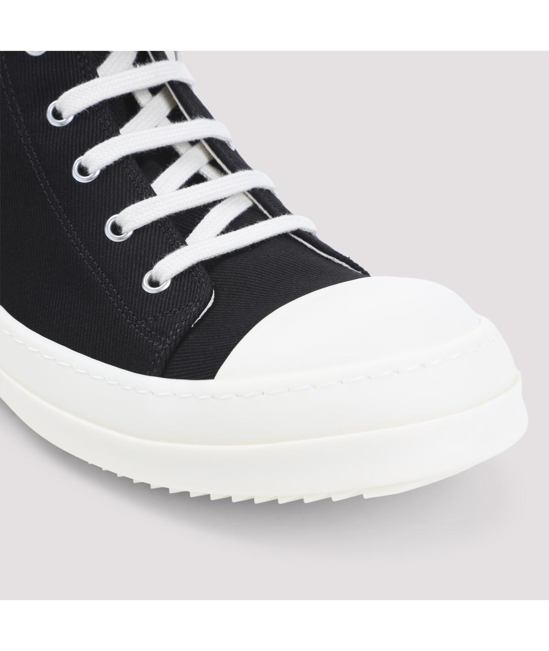 RICK OWENS DRKSHDW Черные текстильные высокие кроссовки / кеды, фото 4