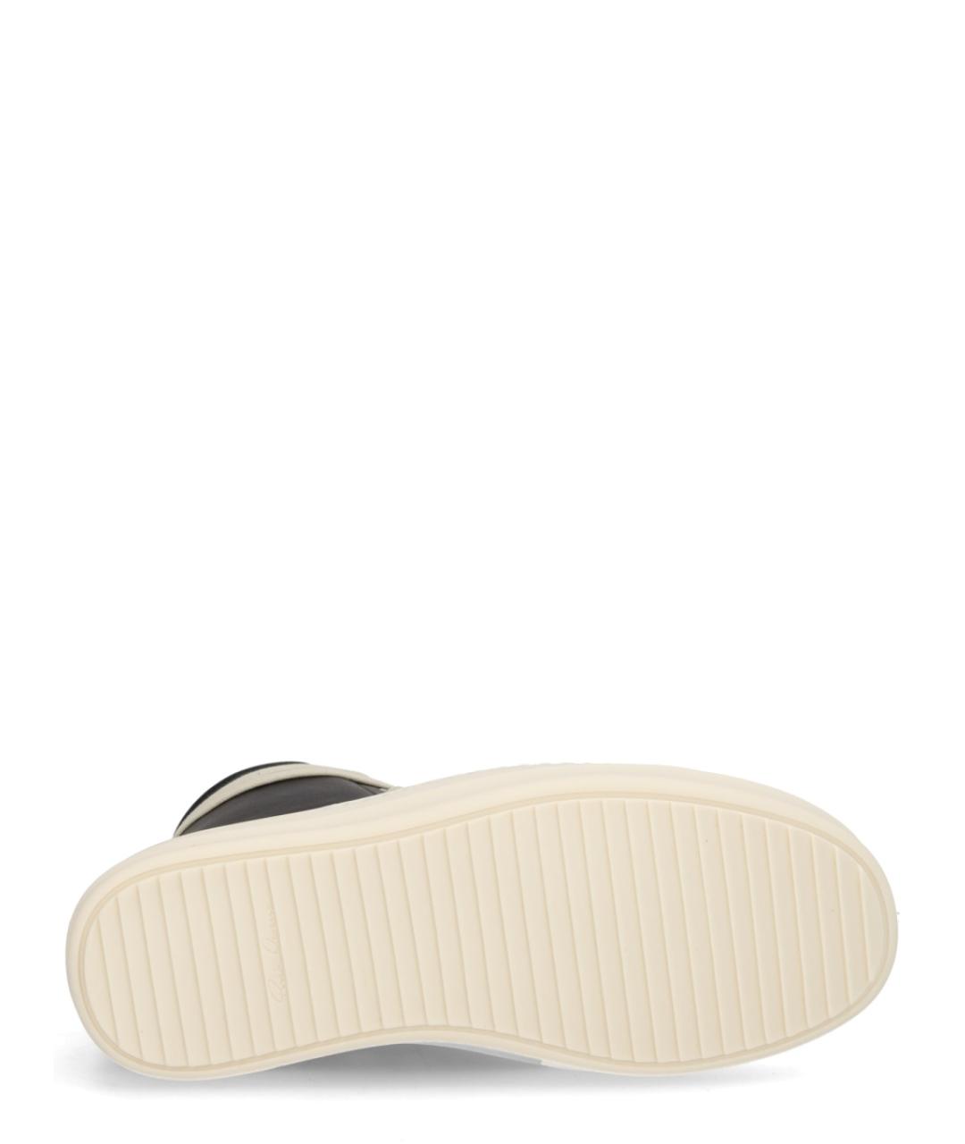 RICK OWENS Черные кожаные кеды, фото 5