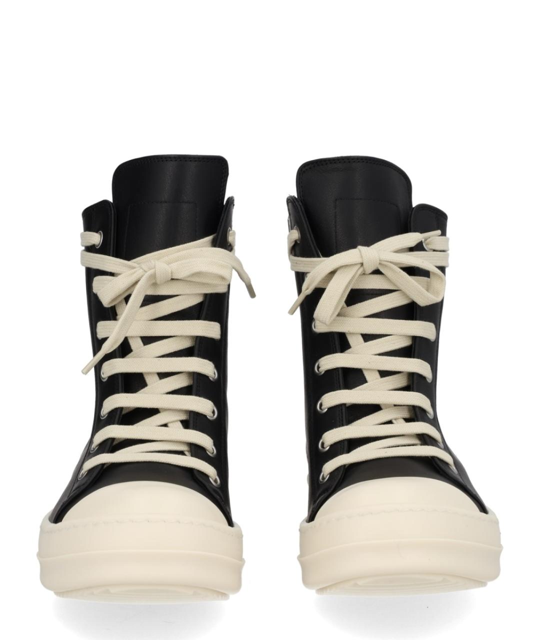 RICK OWENS Черные кожаные кеды, фото 3