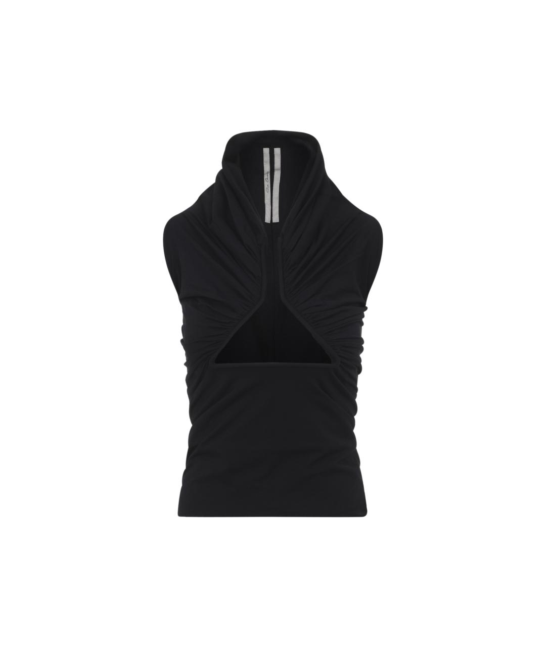 RICK OWENS Черная полиамидовая майка, фото 1