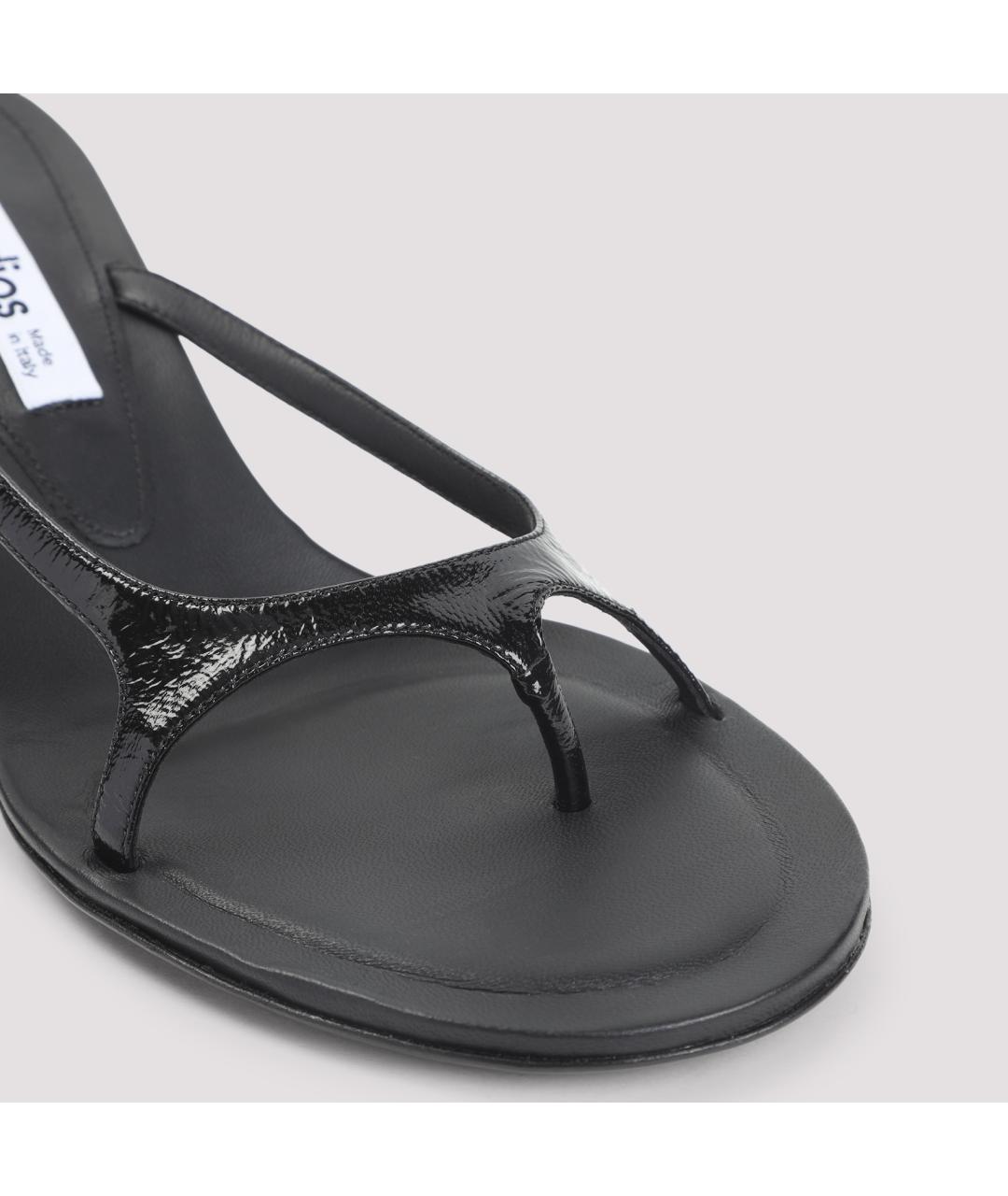 ACNE STUDIOS Черные кожаные сандалии, фото 4