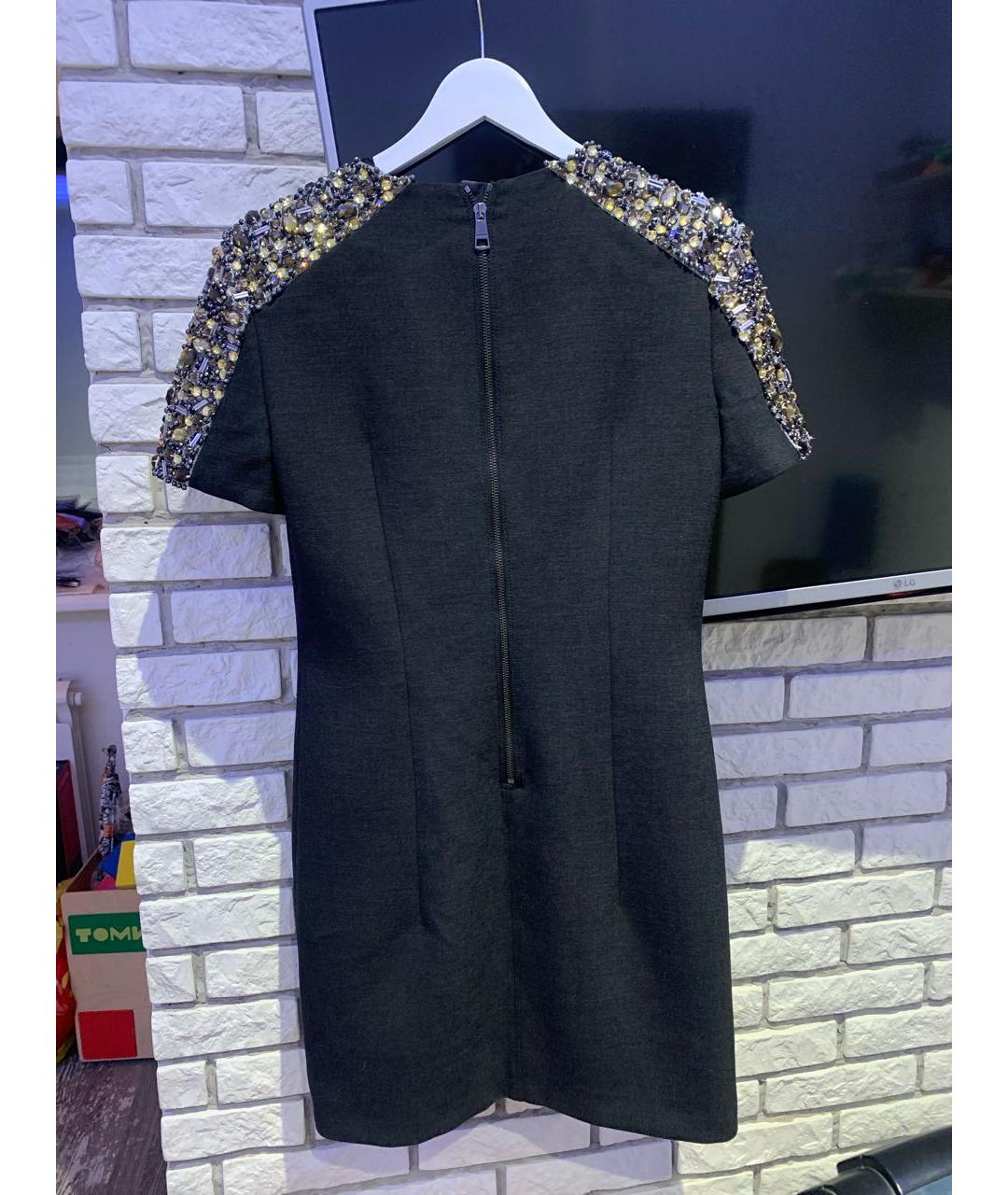 BURBERRY Антрацитовое полиэстеровое коктейльное платье, фото 2