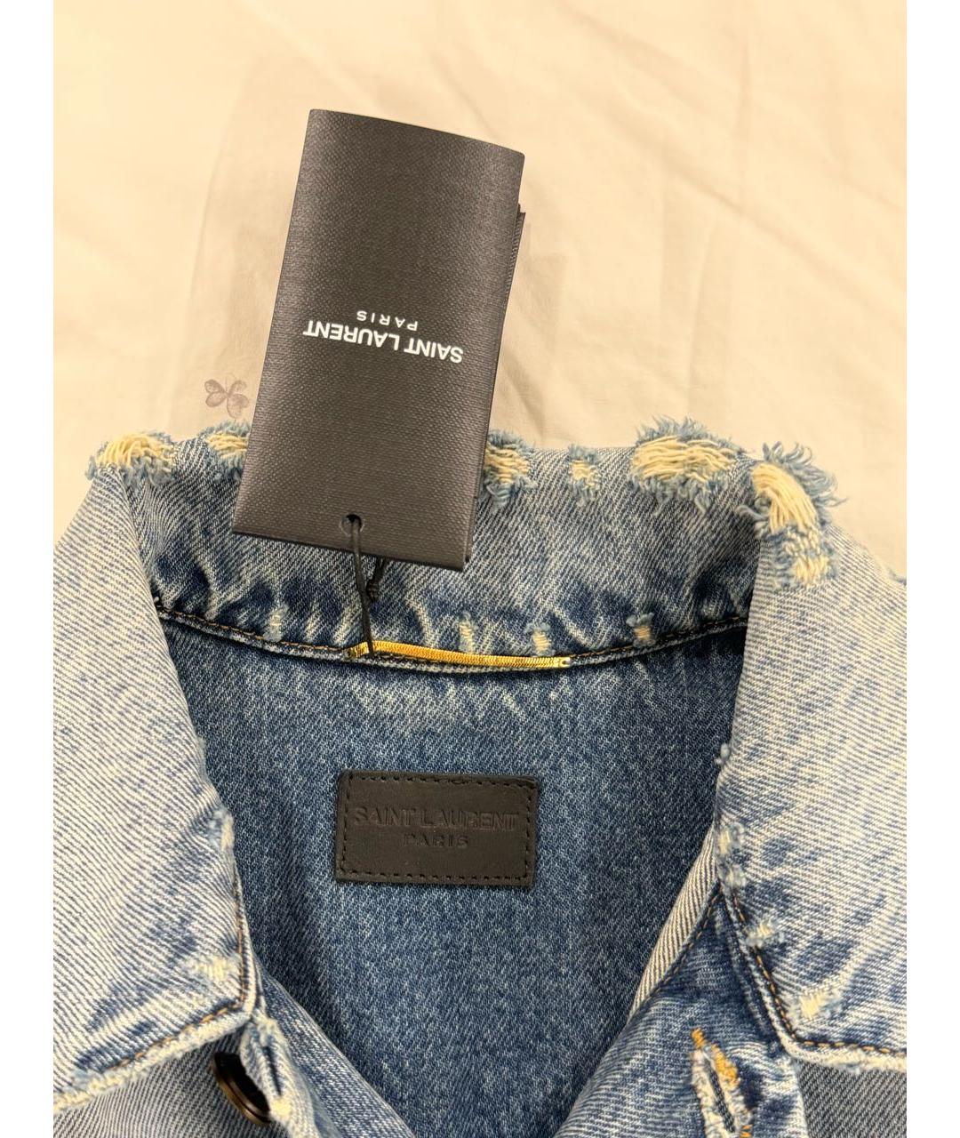 SAINT LAURENT Синяя деним куртка, фото 3