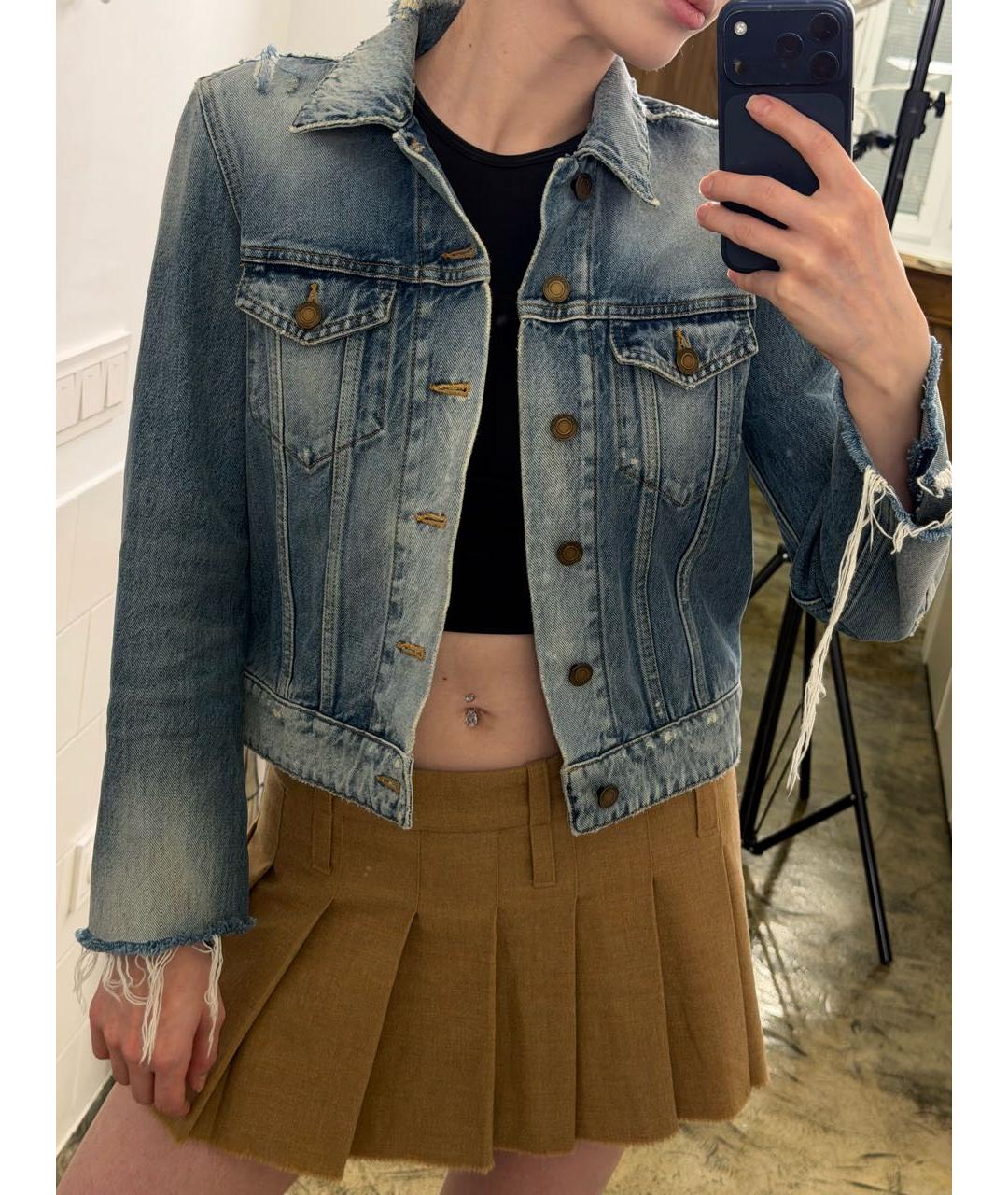 SAINT LAURENT Синяя деним куртка, фото 7