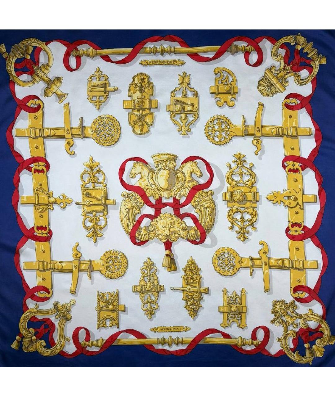 HERMES Мульти шелковый платок, фото 1