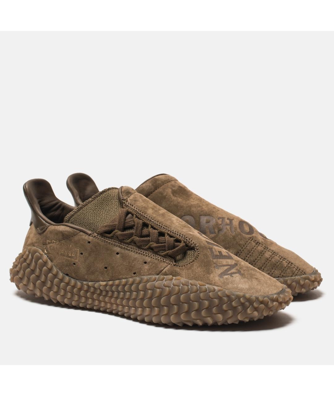 ADIDAS Коричневые кожаные низкие кроссовки / кеды, фото 2