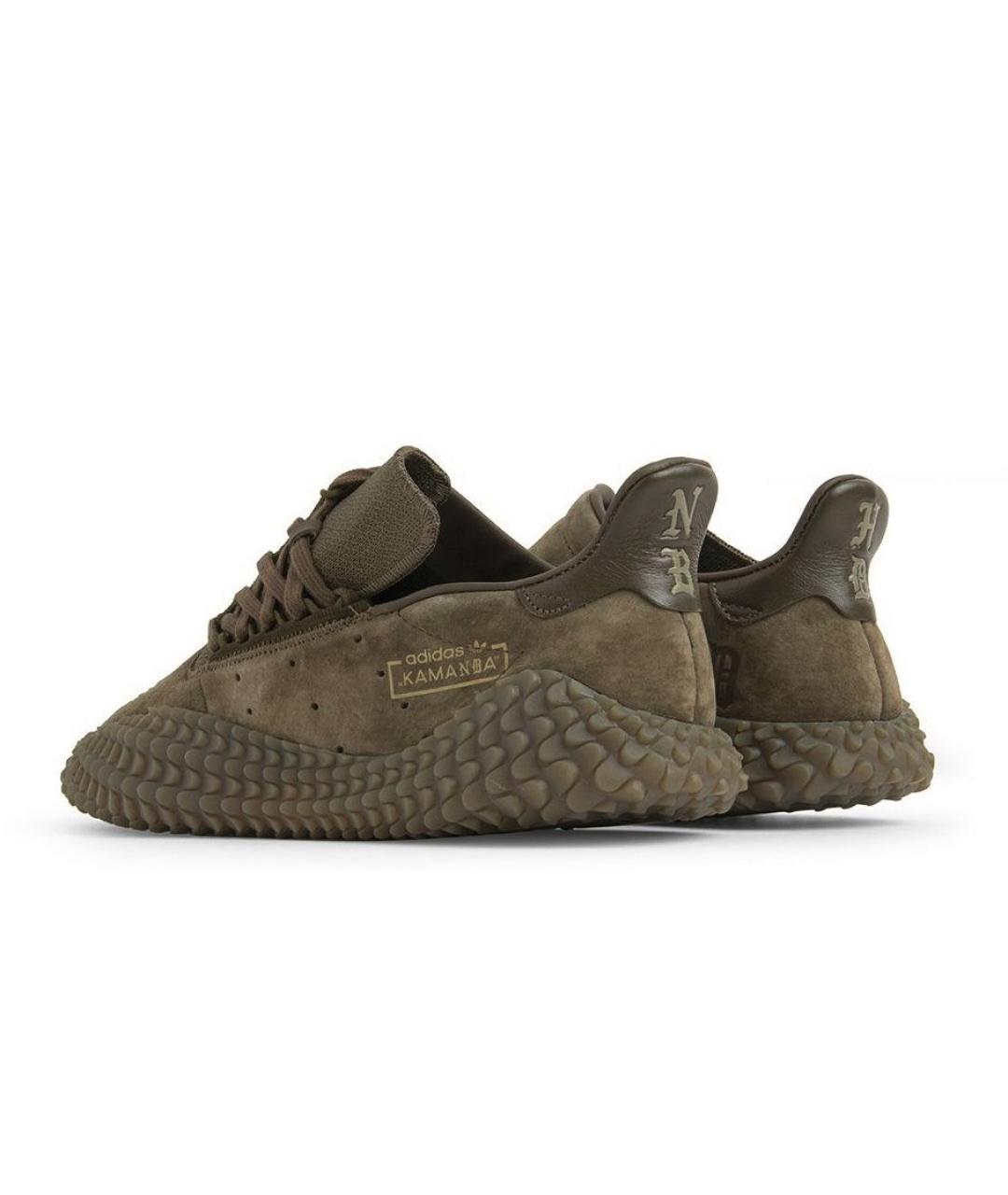 ADIDAS Коричневые кожаные низкие кроссовки / кеды, фото 1