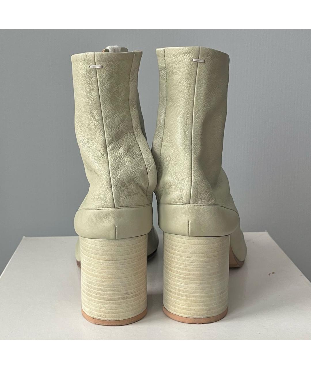 MAISON MARGIELA Бежевые кожаные ботильоны, фото 4
