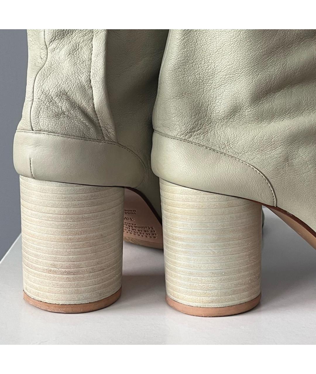 MAISON MARGIELA Бежевые кожаные ботильоны, фото 7