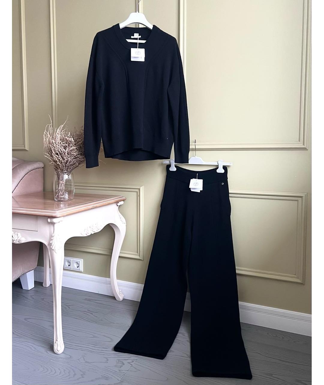 HERMES Черный кашемировый костюм с брюками, фото 9