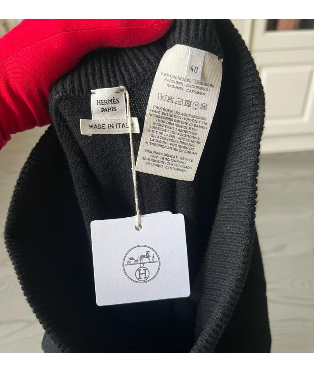 HERMES Черный кашемировый костюм с брюками, фото 8