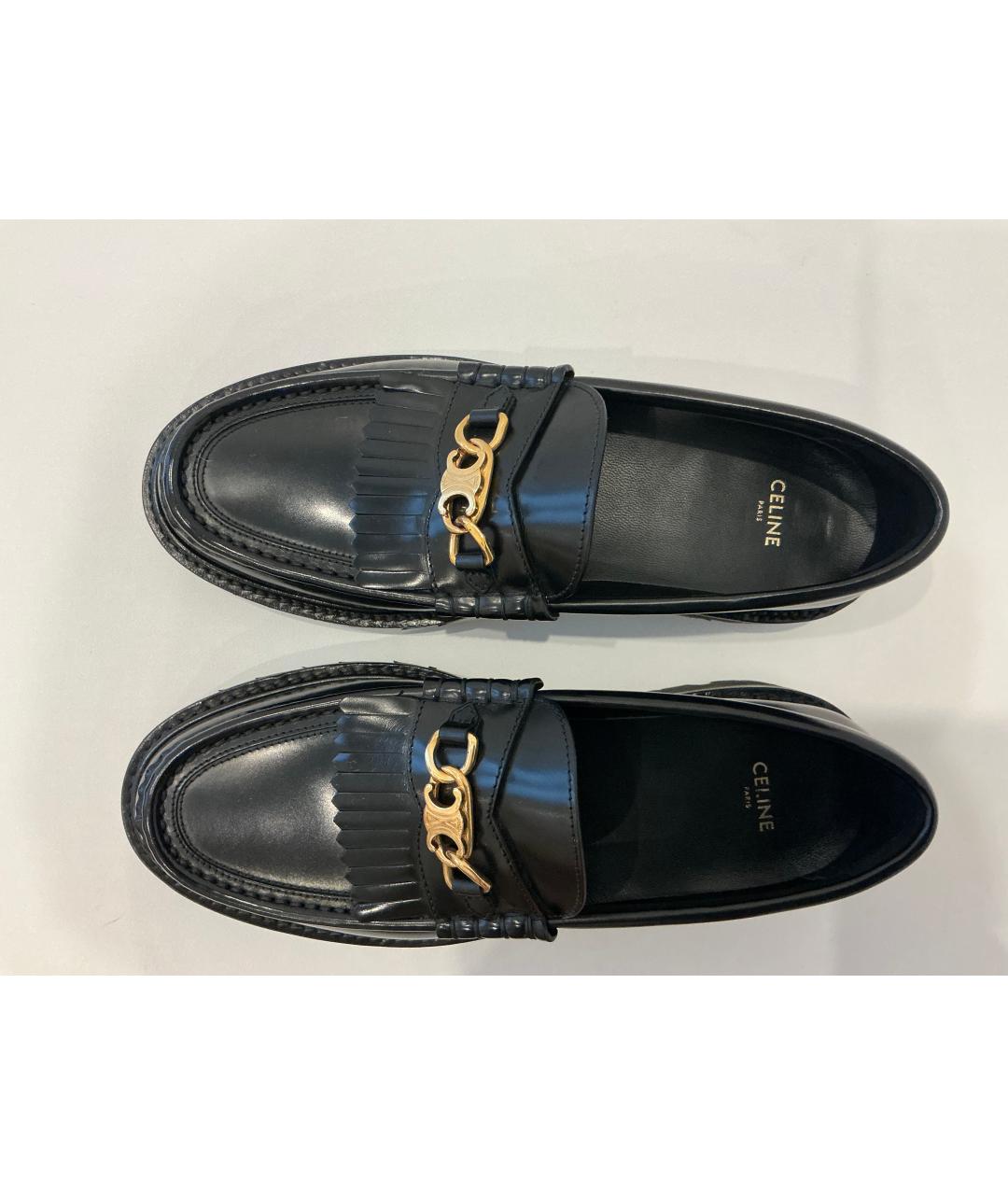 CELINE Черные кожаные лоферы, фото 3