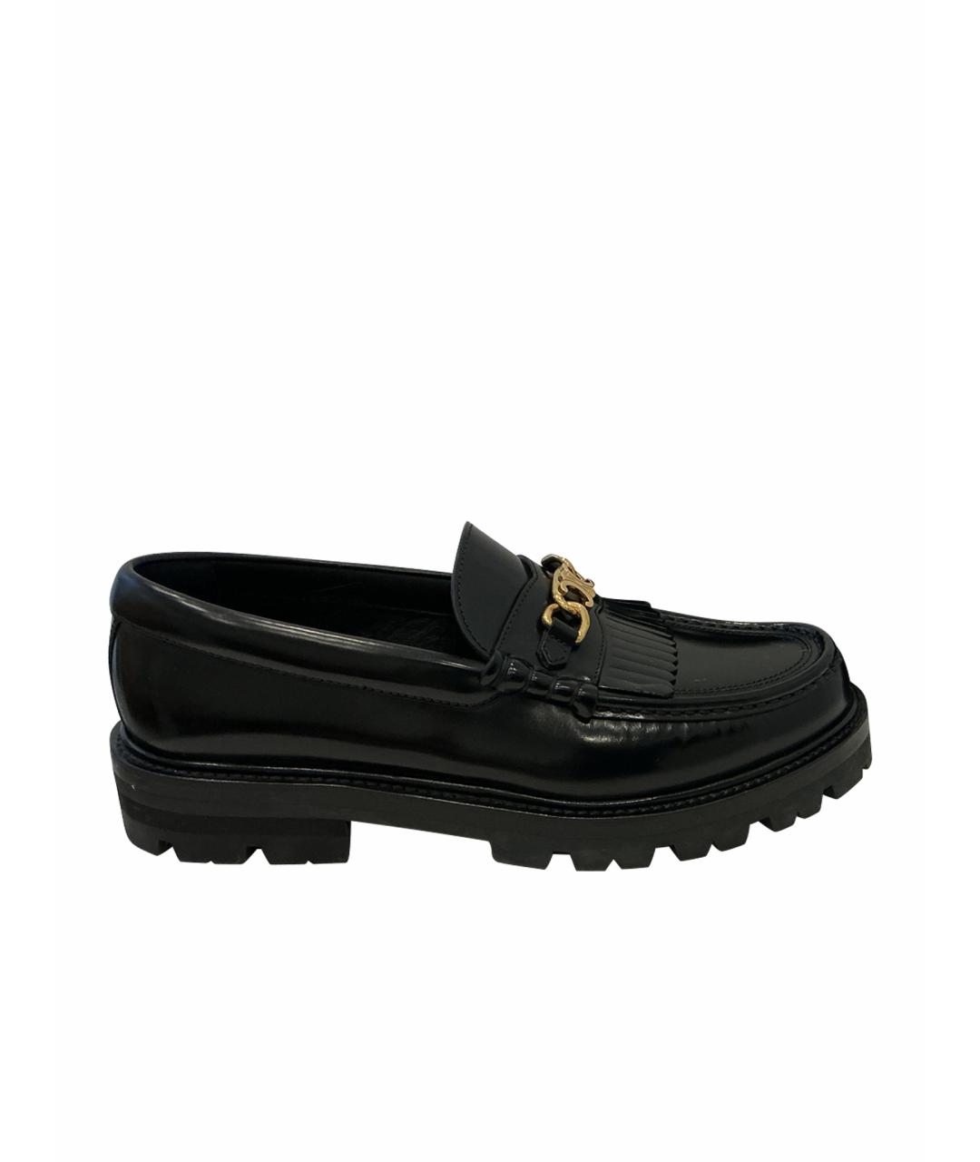 CELINE Черные кожаные лоферы, фото 1