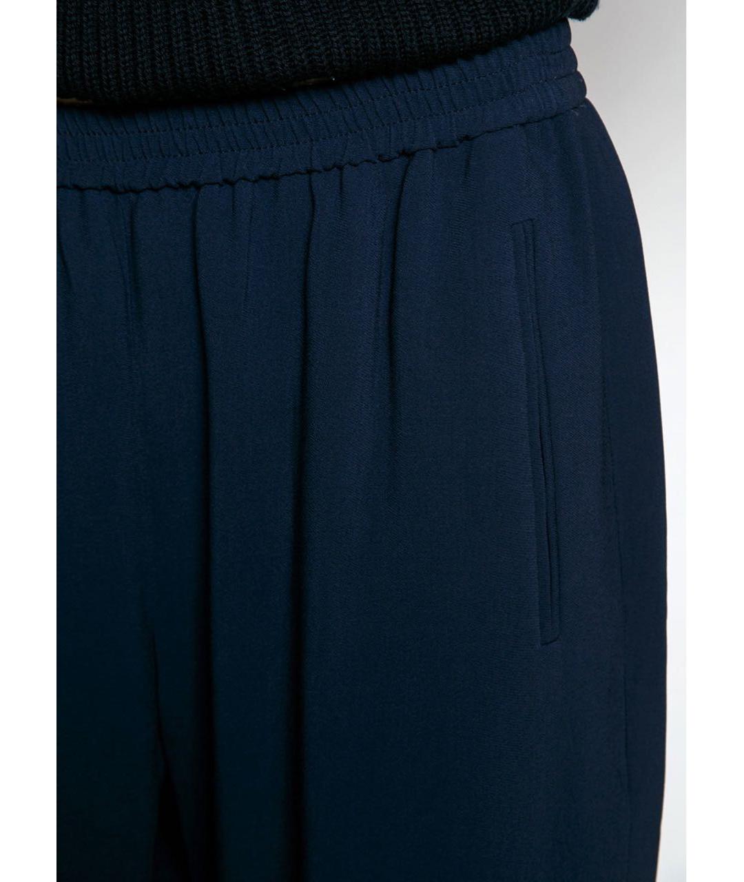 STELLA MCCARTNEY Темно-синие вискозные прямые брюки, фото 5