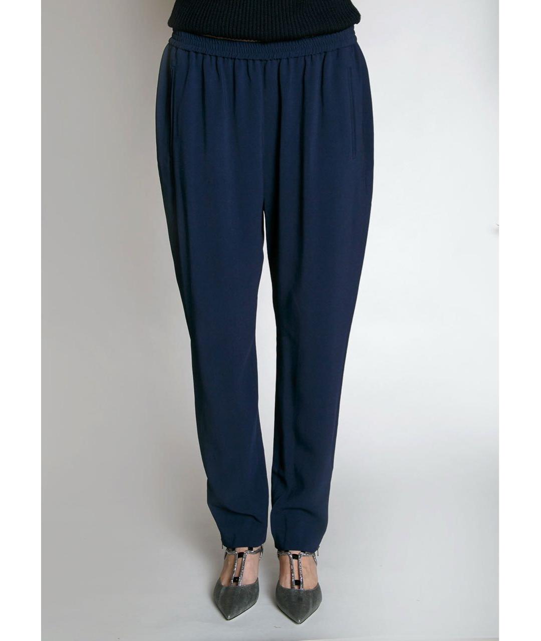 STELLA MCCARTNEY Темно-синие вискозные прямые брюки, фото 2