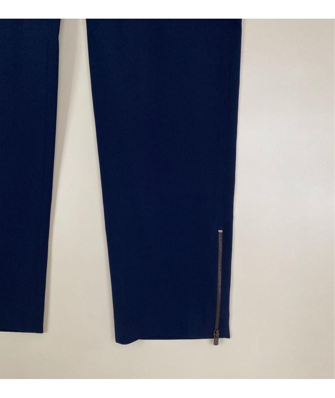 STELLA MCCARTNEY Темно-синие вискозные прямые брюки, фото 7