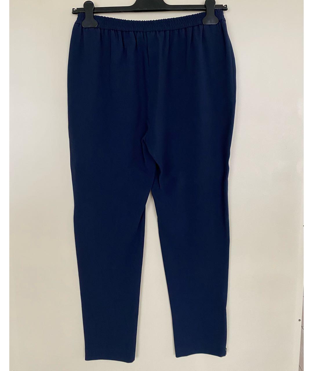 STELLA MCCARTNEY Темно-синие вискозные прямые брюки, фото 8