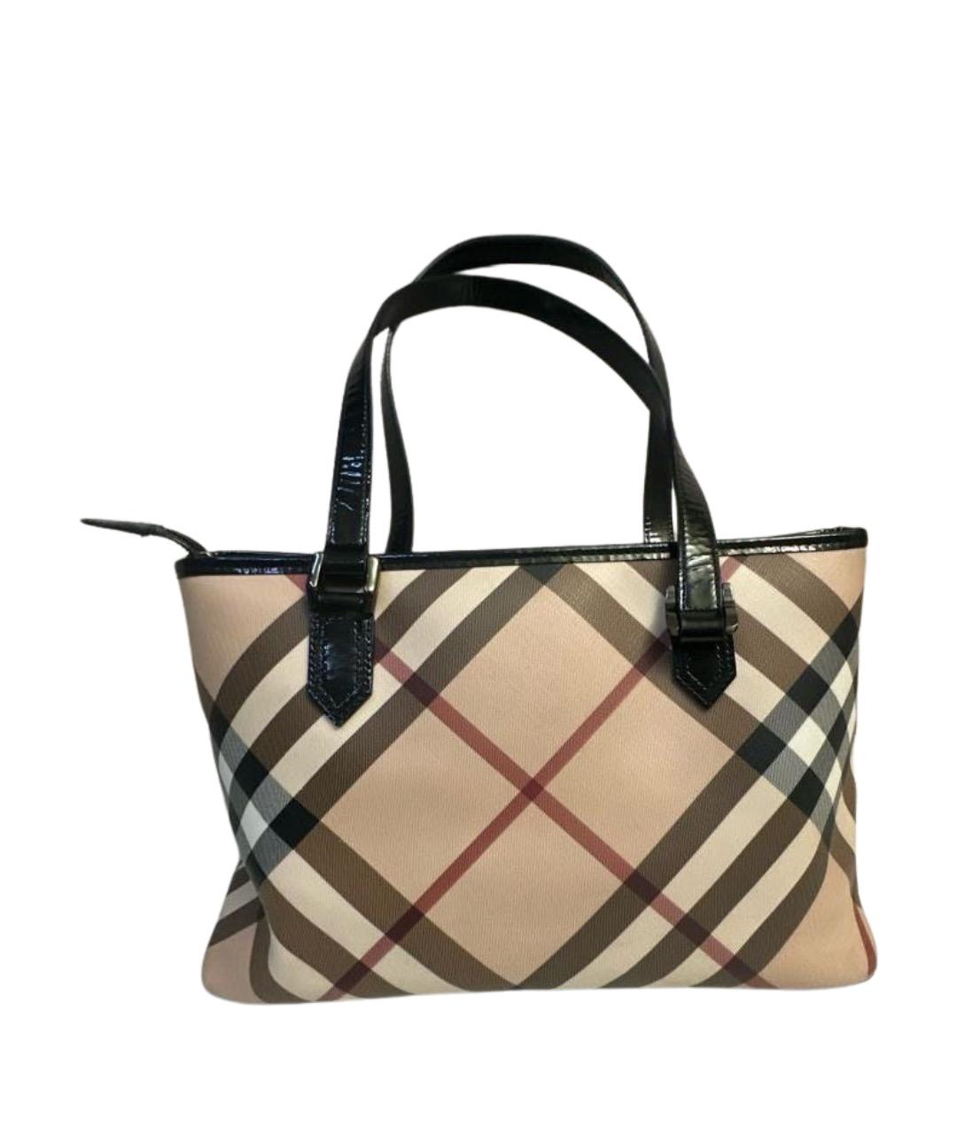 BURBERRY Бежевая сумка тоут из искусственной кожи, фото 1