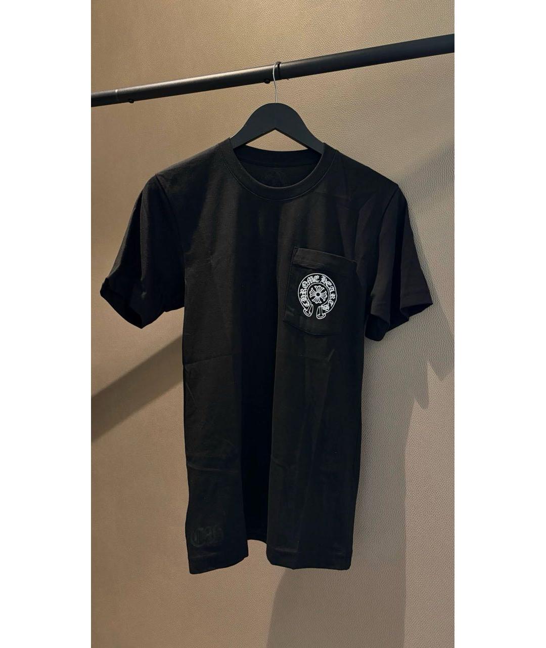 CHROME HEARTS Черная хлопковая футболка, фото 3