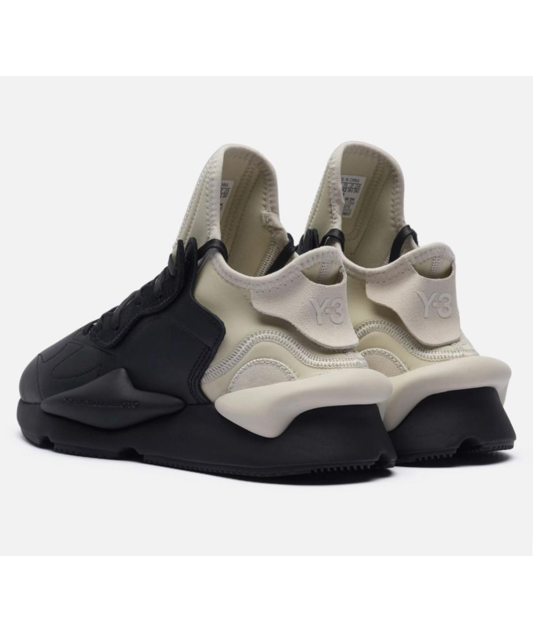 Y-3 Черные кожаные высокие кроссовки / кеды, фото 3