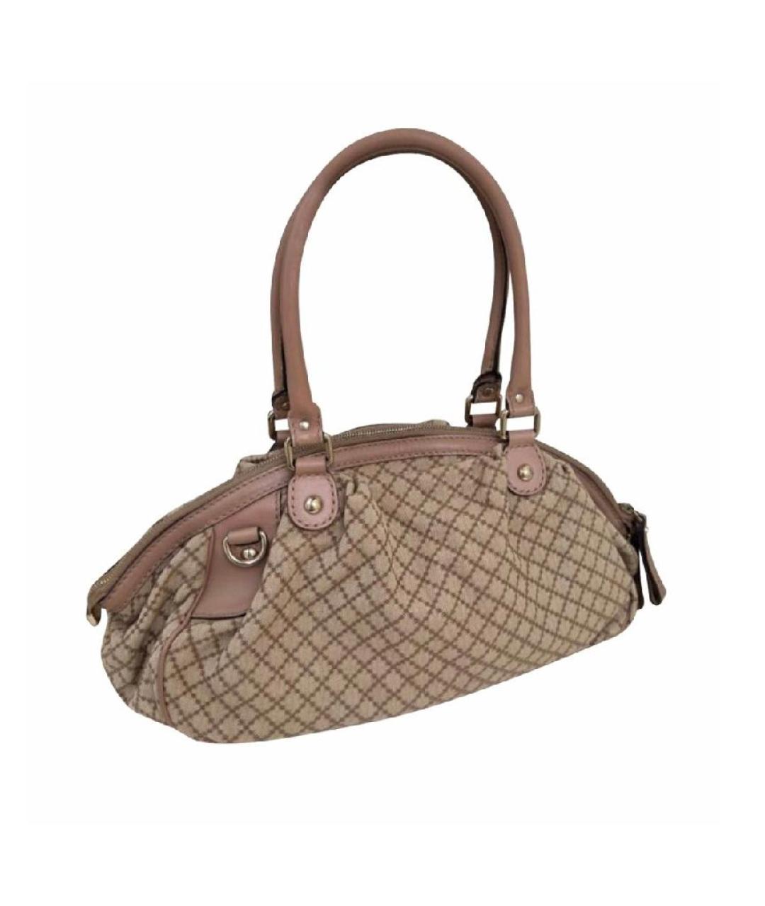 GUCCI Бежевая жаккардовая сумка тоут, фото 6